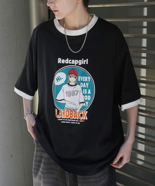 

Футболка с короткими рукавами, вышивка Red Cap Girl