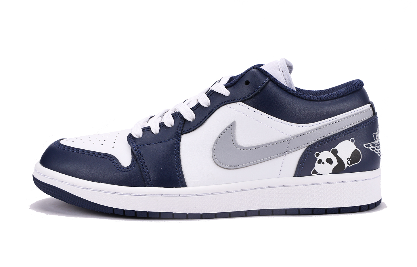 

Кроссовки Air Jordan 1 Vintage Basketball Shoes Men Low-top White/Black/Blue, синий