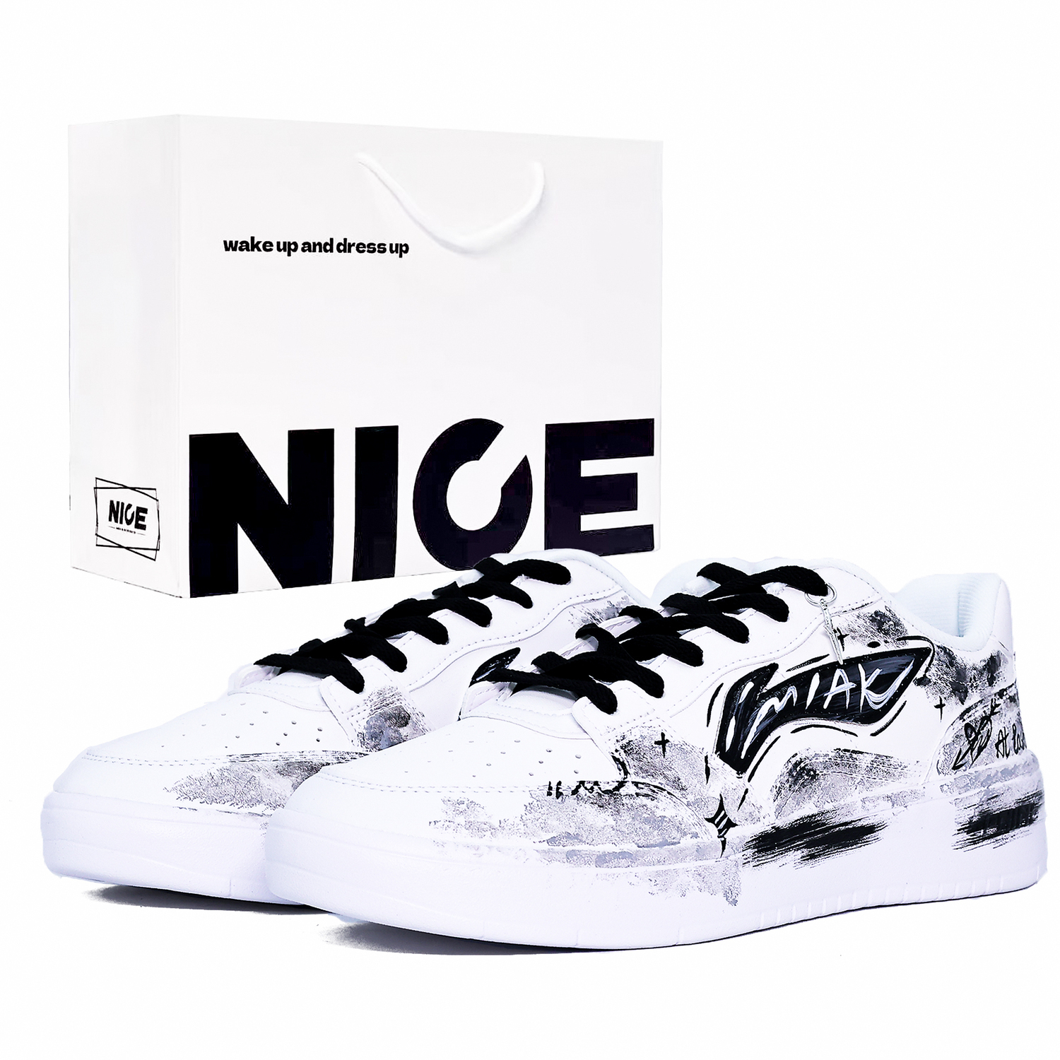 

Li-Ning Li Ning Sycee Wear resistant And Lightweight Low top Skateboard Shoes мужские черно-белые