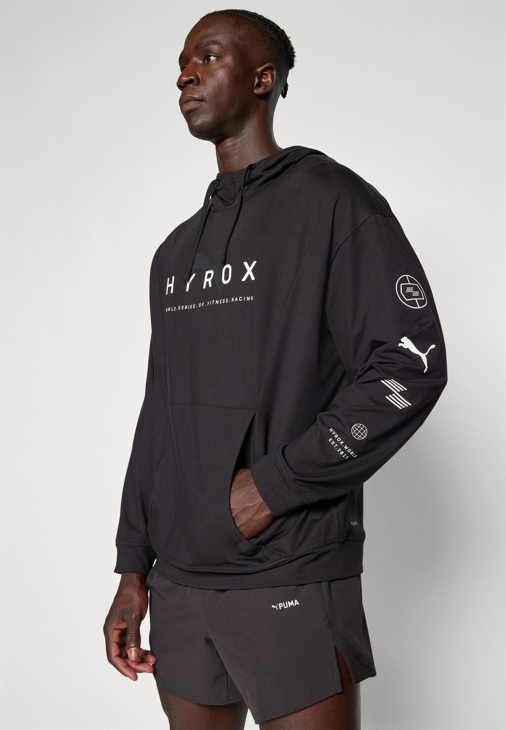 

Топ с длинными рукавами HYROX STUDIO CLOUDSPUN HOODIE Puma, черный