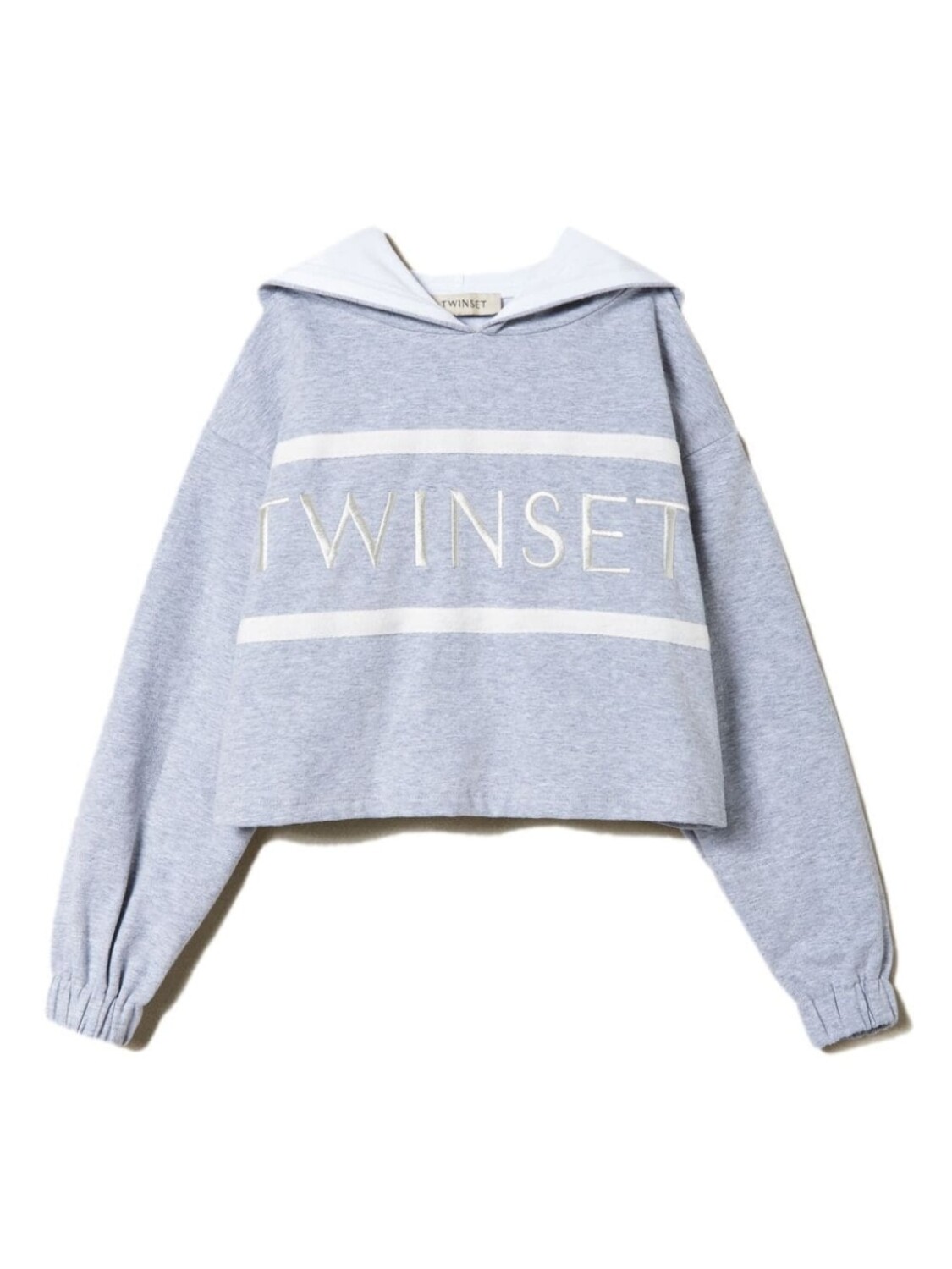

TWINSET Kids укороченная толстовка с вышитым логотипом, серый