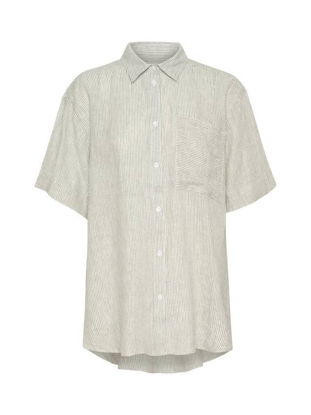 

Garine полосатая рубашка из чистого льна Part Two, Agave Green