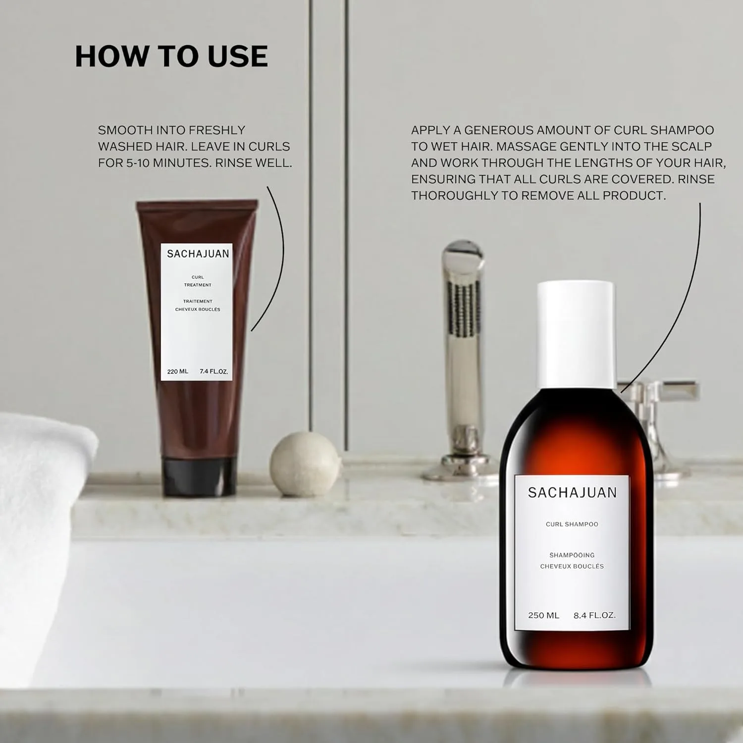 SACHAJUAN Curl Kit: шампунь и уход для кудрей, контроль завитка, питание и блеск, набор из 2 шт — фото 3
