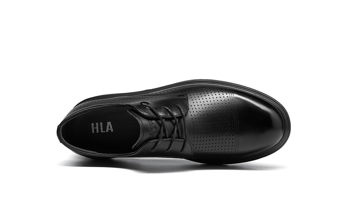 HLA Мужские туфли на низком каблуке черные дышащие, цвет Black[Breathable] — фото 3