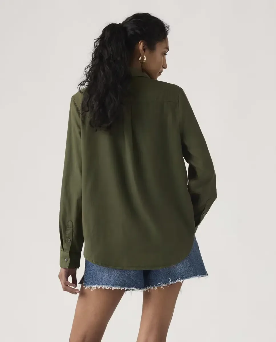Женская рубашка с длинным рукавом Levi's, зеленый — фото 2