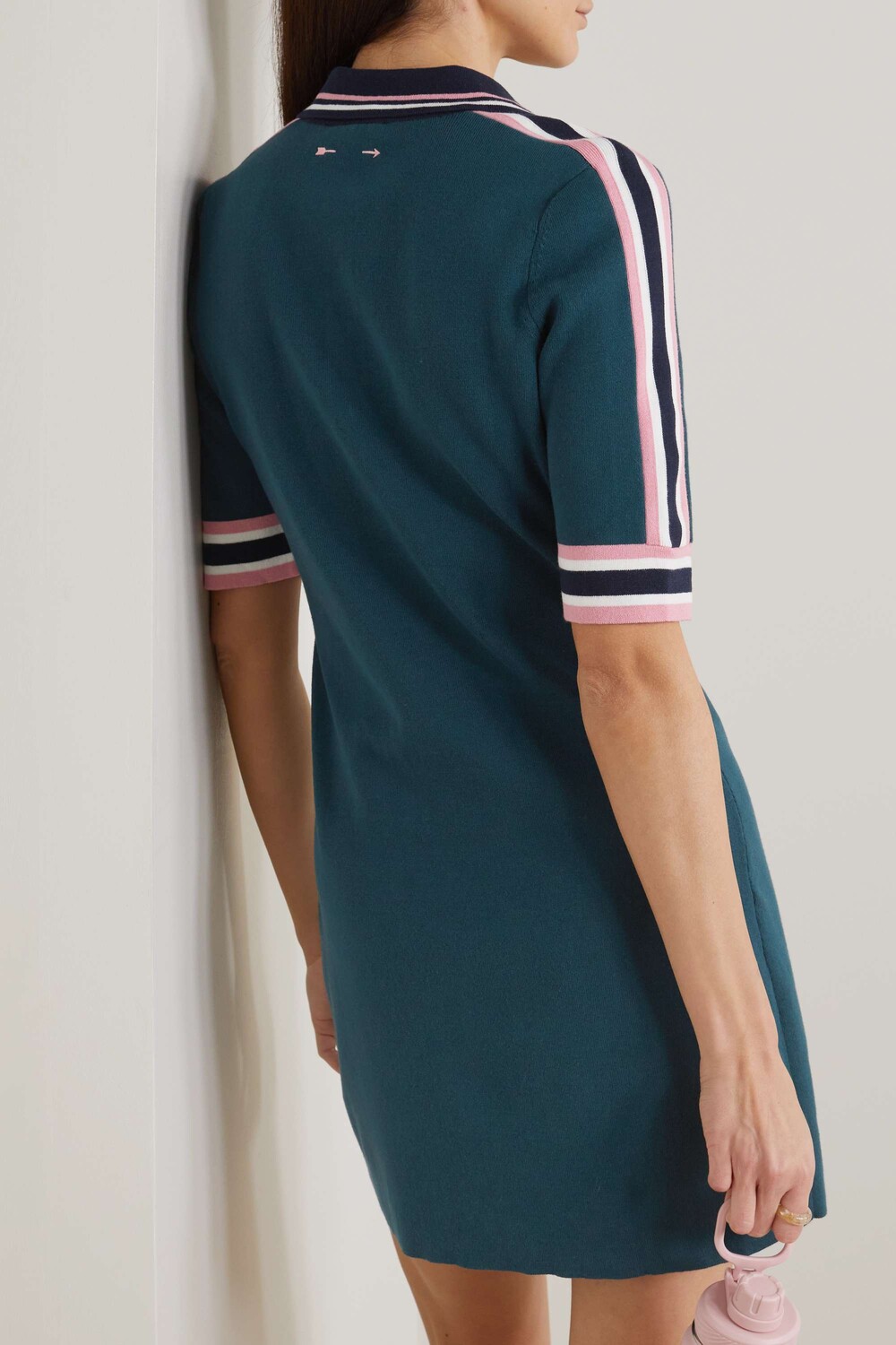 

THE UPSIDE полосатое платье мини Honor из смесового органического хлопка, зеленый