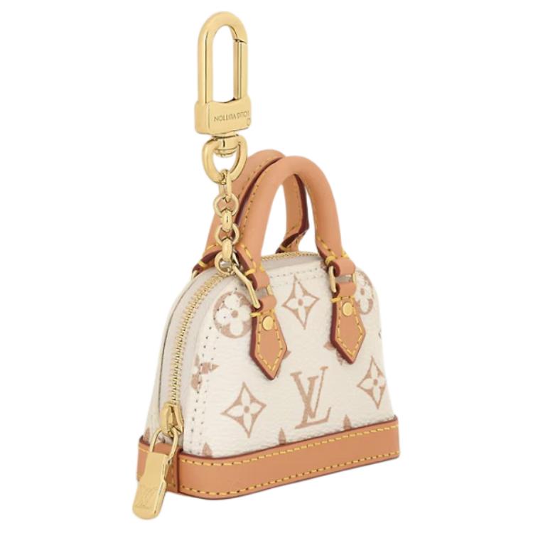 LOUIS VUITTON Сумка Micro Alma из прорезиненной кожи женская бежево-коричневая, Beige & Brown — фото 3