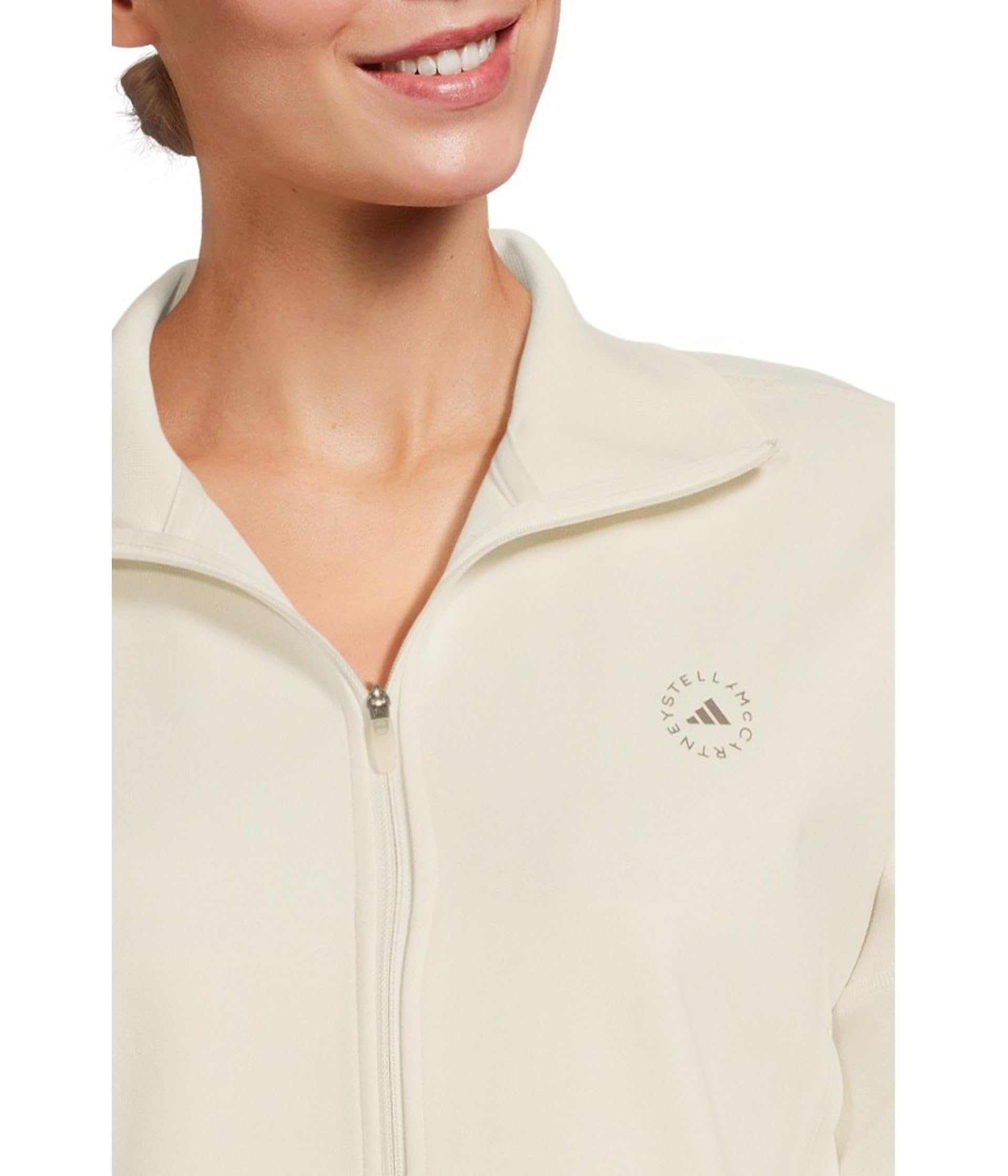 Топ adidas by Stella McCartney Knitted Tracktop JX9109, цвет Almond Milk/SMC — фото 4