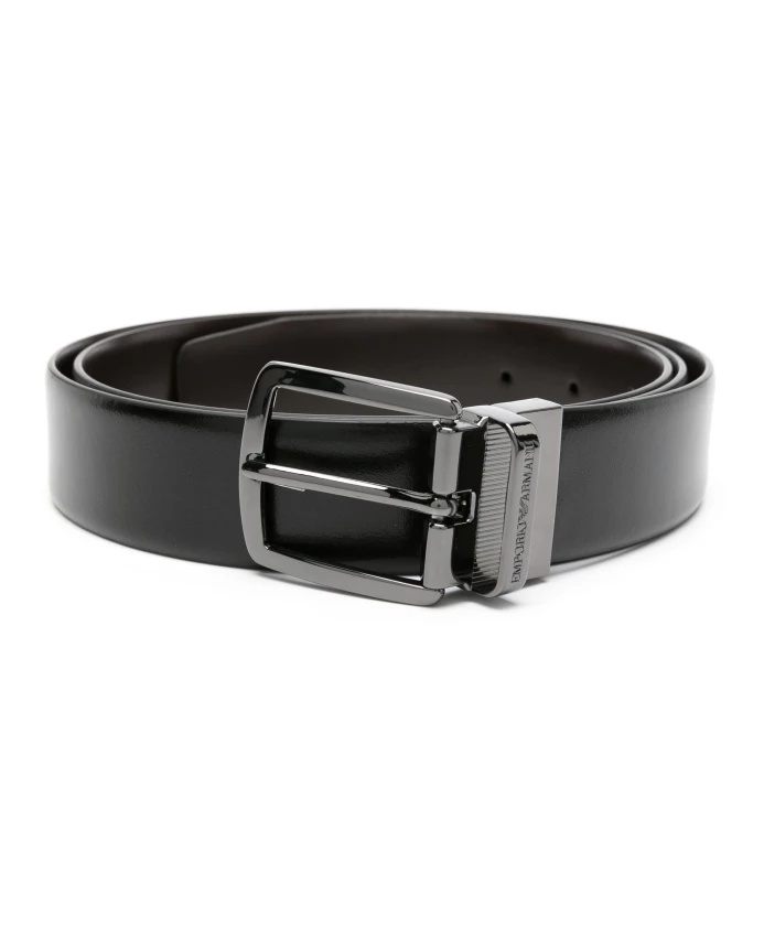 

Стильный ремень из натуральной кожи. Emporio Armani, черный