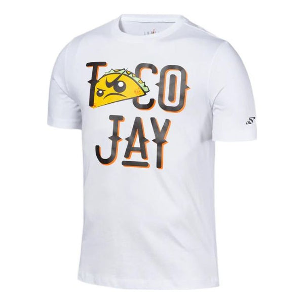 

Футболка Air Jordan x Tatum TACO JAY Crossover Alphabet Round Neck Casual Short Sleeve White, белый