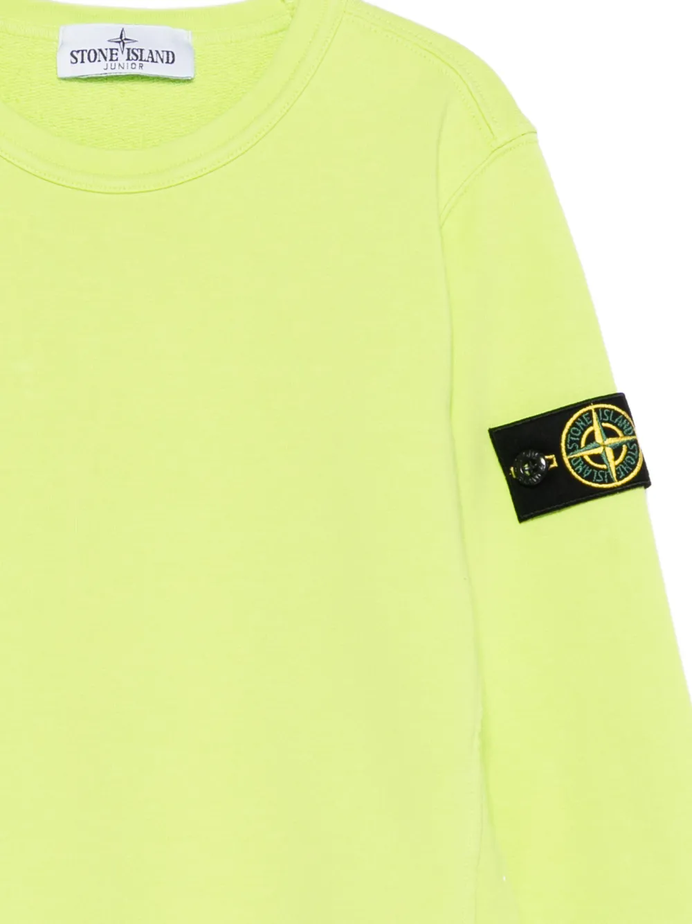 Свитшот с круглым вырезом и нашивкой с логотипом Stone Island Junior, зеленый — фото 3