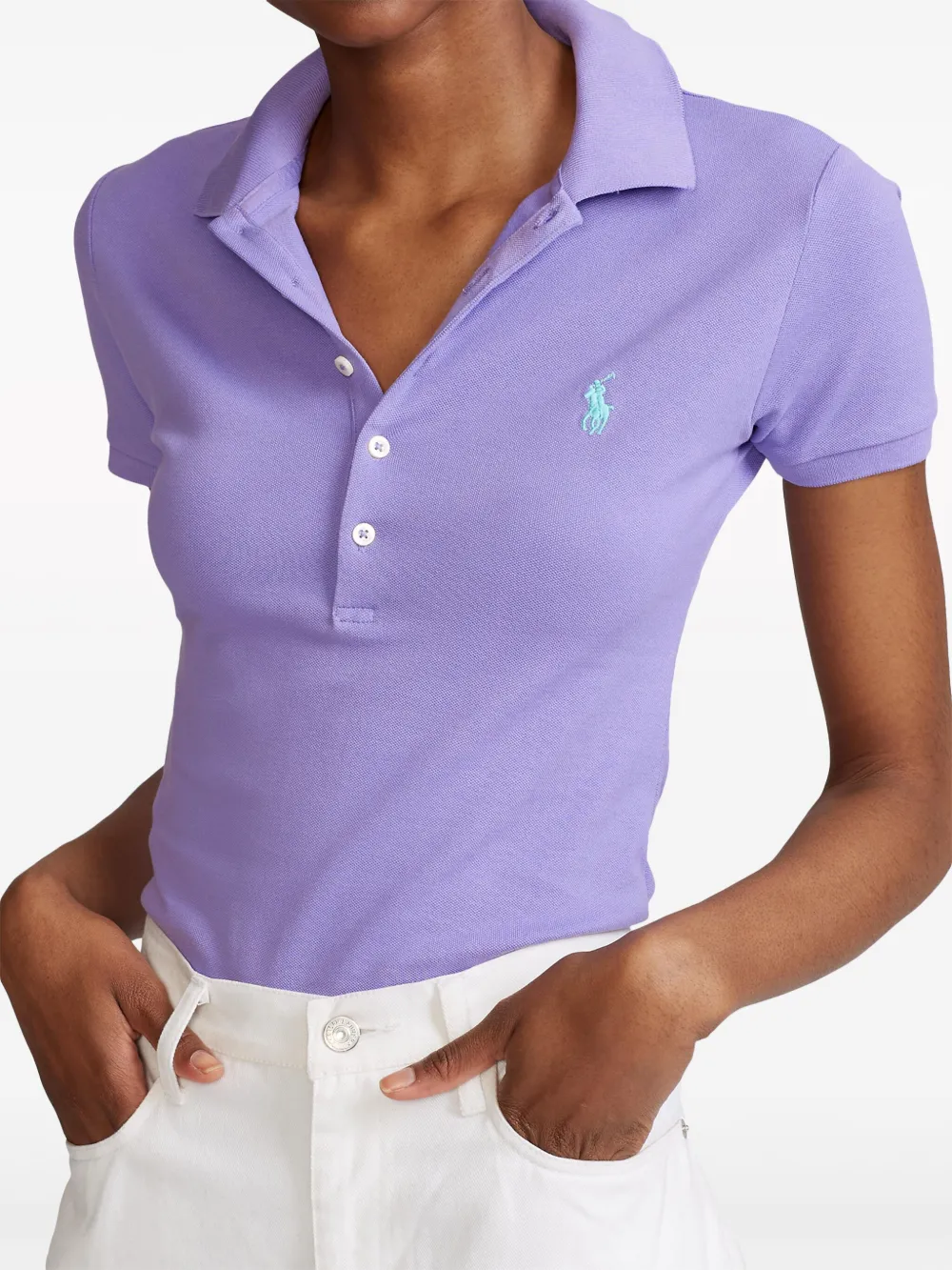 Рубашка поло Julie с вышитым логотипом POLO RALPH LAUREN, фиолетовый — фото 3