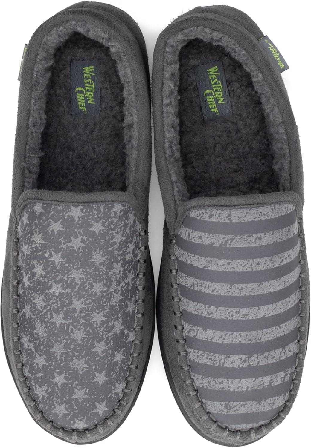

Мокасины для мужчин Western Chief - теплые домашние тапочки с флисом, для дома и улицы, Charcoal