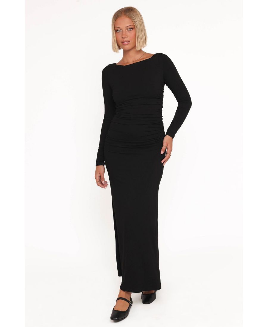 

Женское длинное платье-макси Warren с длинными рукавами Petal and Pup, Black