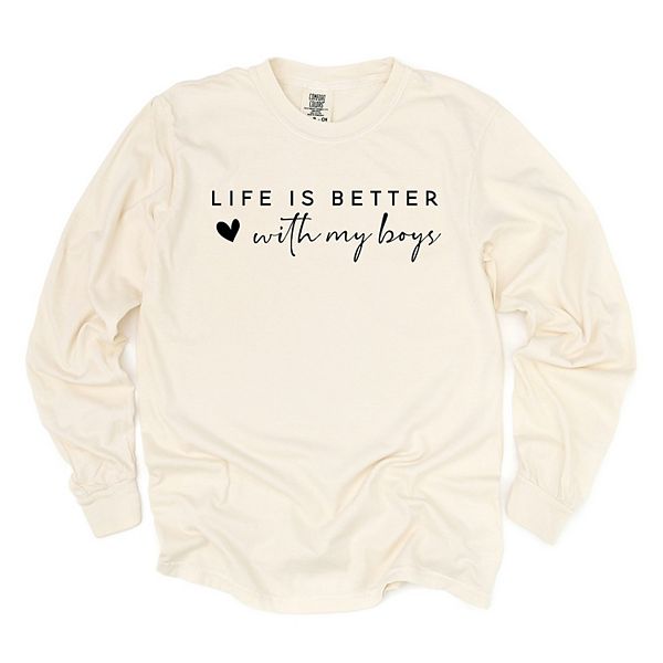 

Футболка Life is better with my boys с длинным рукавом, окрашенная в процессе пошива Simply Sage Market, Ivory, Зеленый, Футболка Life is better with my boys с длинным рукавом, окрашенная в процессе пошива Simply Sage Market, Ivory