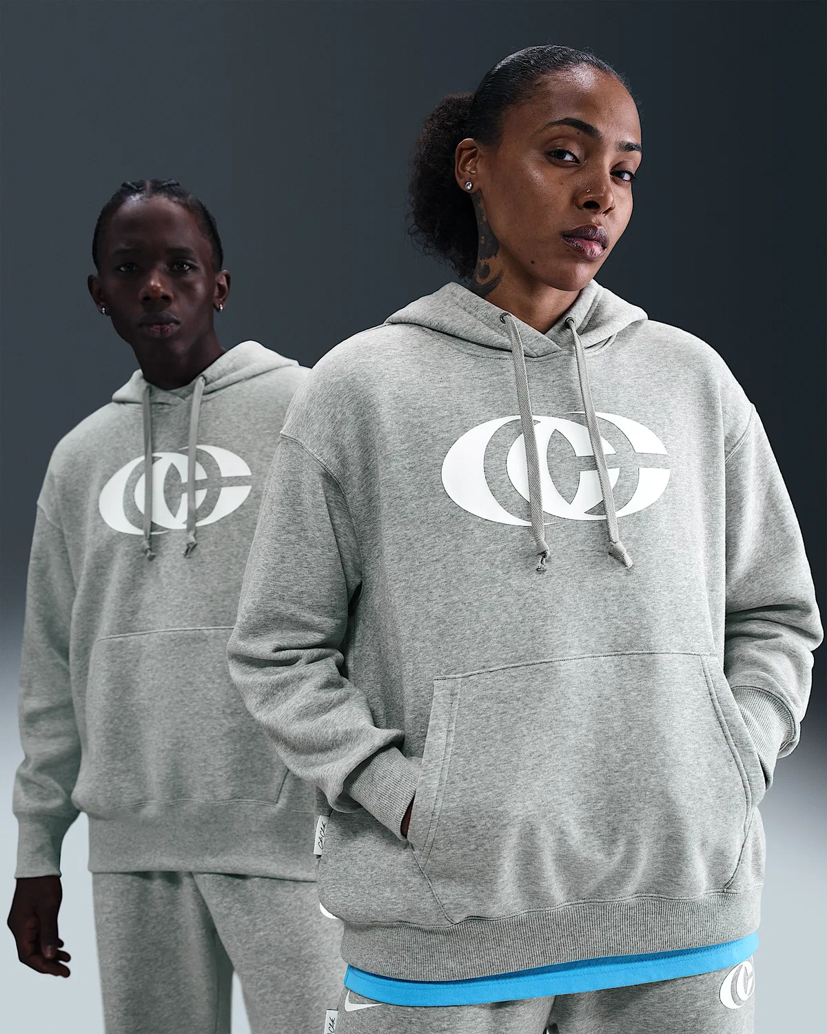 Nike Basketball Phoenix Fleece Pullover Hoodie Caitlin Clark, Dark Grey Heather/White/White