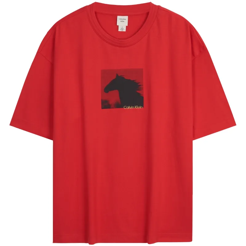 Футболка с круглым вырезом из коллекции Year Of The Horse Calvin Klein, XAT-Carmine