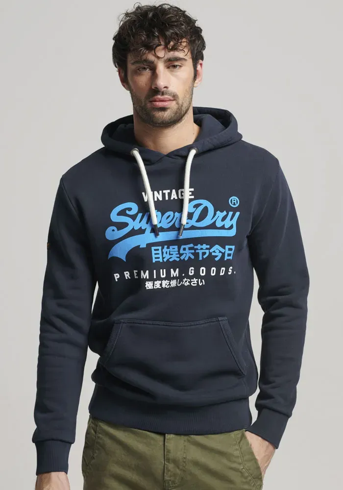 

Толстовка с капюшоном Superdry "VINTAGE VL PREM GOOD OD HOOD", цвет Midnight Navy