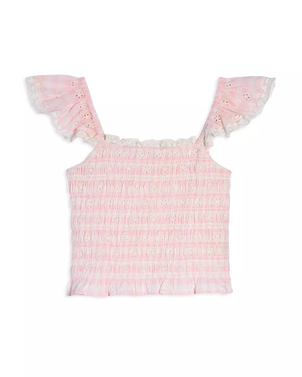 

Детский топ цвета каспии для девочек - для детей постарше Loveshackfancy, розовый