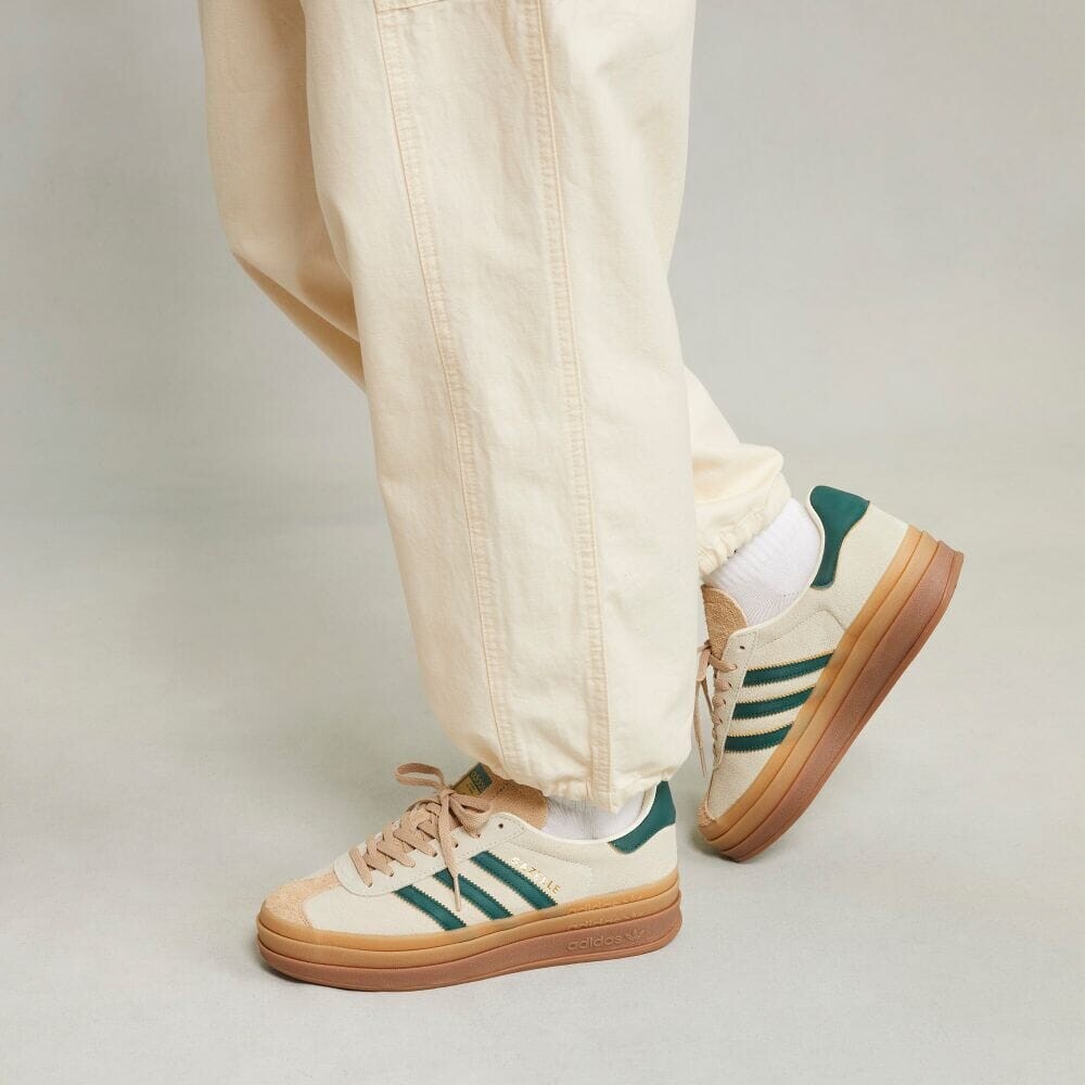 Кроссовки Adidas Gazelle, цвет Cream White/College Green/Magic Beige — фото 4