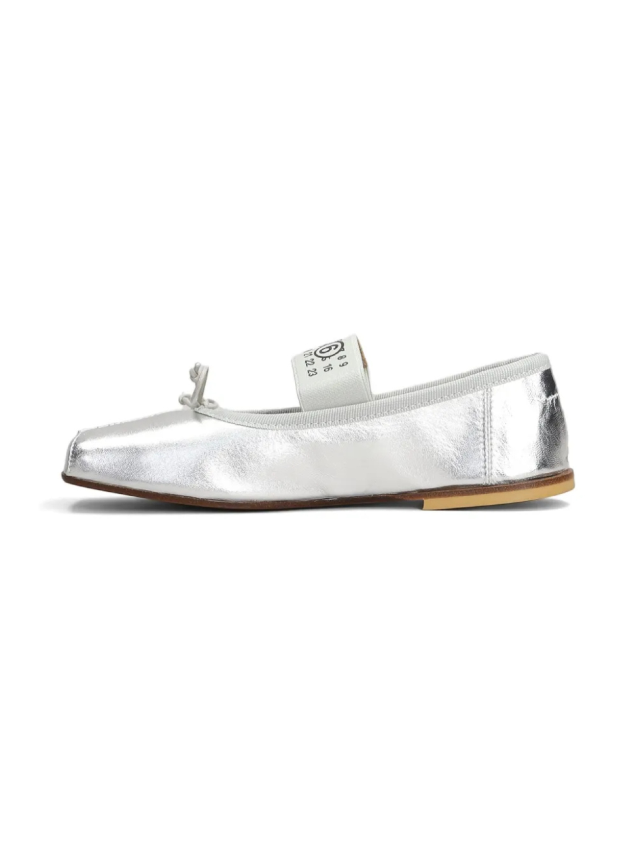 Балетки с цифровым мотивом MM6 Maison Margiela Kids, серебряный — фото 4