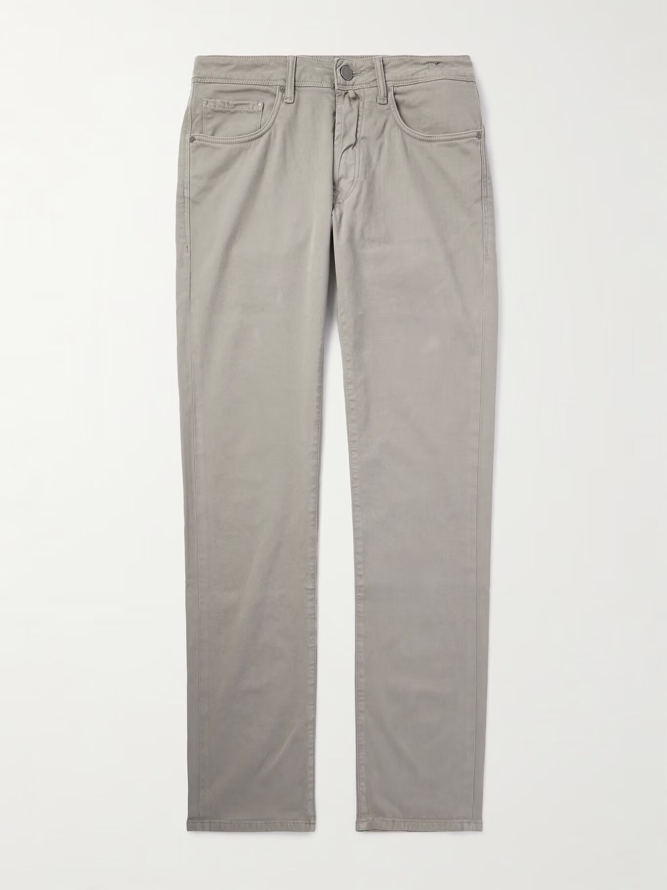 

Брюки прямого кроя из эластичного хлопкового габардина Blue Division INCOTEX, серый