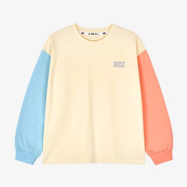 Детская футболка Color Block лимонного цвета от Denz