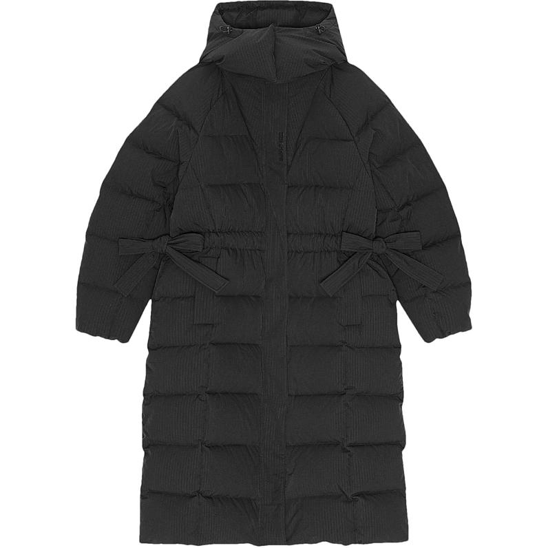 

GANNI Технологичный пике пуховик, Black