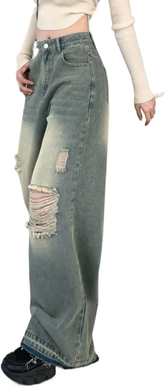 Женские классические джинсы Wide Leg, Washed Denim Generic, Medium Wash