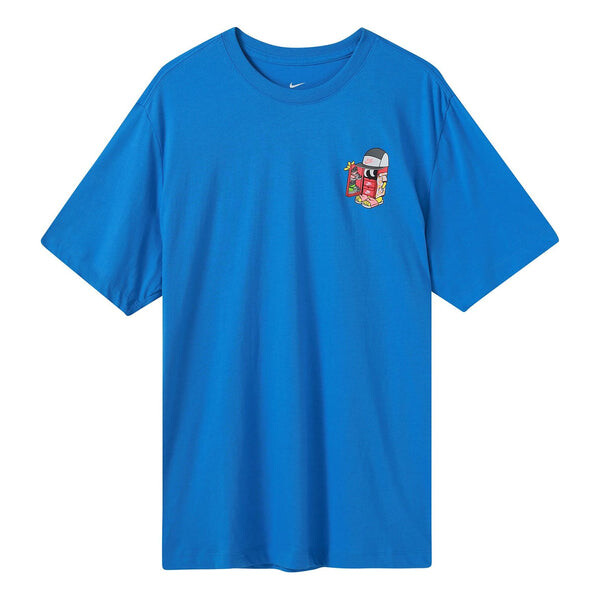 

Футболка Nike Sportswear Shoe Printing Sports Round Neck Short Sleeve Blue, синий