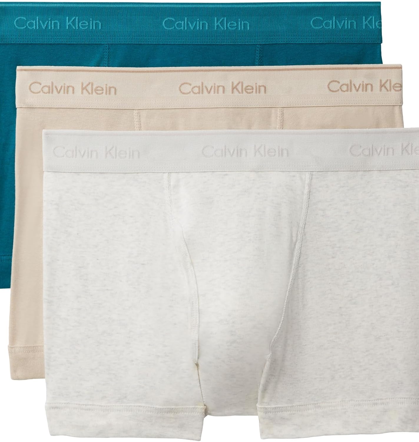

Calvin Klein мужские хлопковые классические трусы-боксеры, 3 шт., Snow Heather, Teal Marine, Oyster Gray