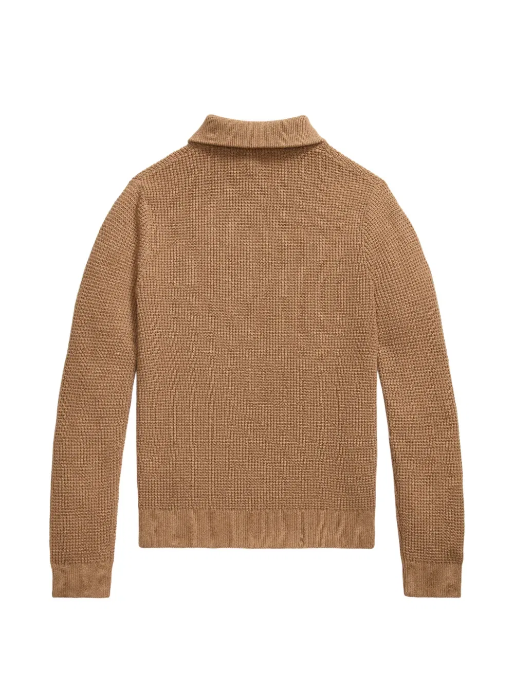 Свитер с вафельной вязкой и застежкой-молнией на четверть длины Polo Ralph Lauren, коричневый — фото 2