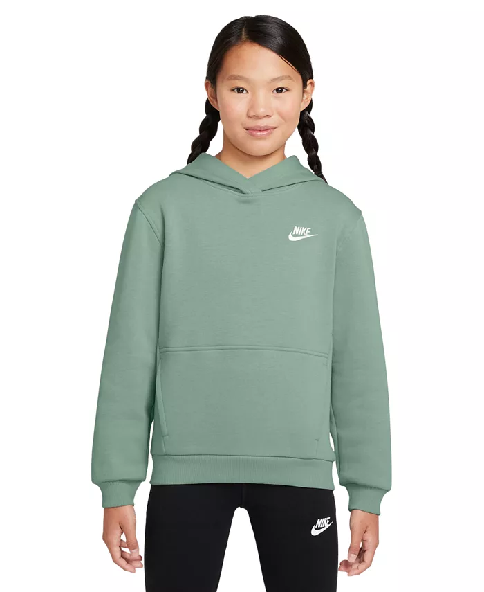 

Спортивный флисовый худи с капюшоном Big Kids Club Nike, серый