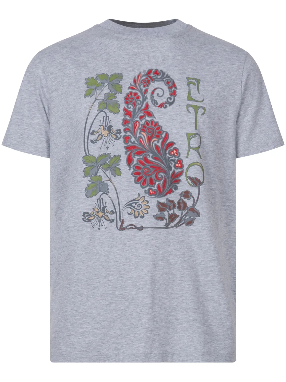 

Футболка с цветочным принтом ETRO, серый