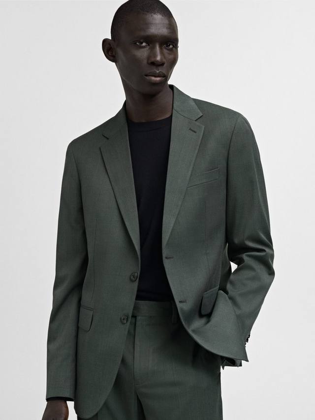 

Блейзер Milan Prince of Wales Check Slim Fit Mango, Green