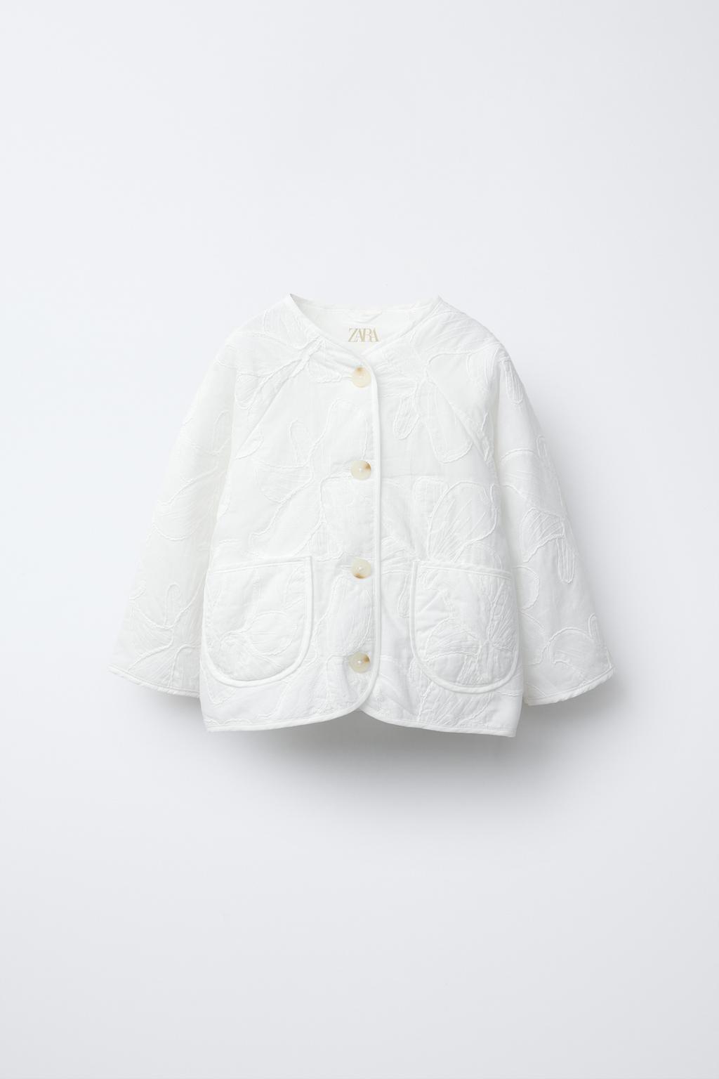

Кардиган с цветочной вышивкой ZARA, белый