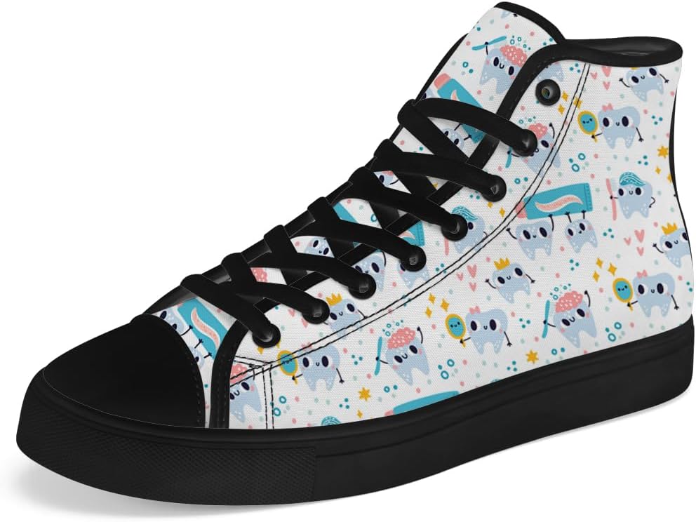 

Мужские и женские высокие кеды на канве, зубные высокие кроссовки, шнуровка, повседневная обувь Chebing, белый