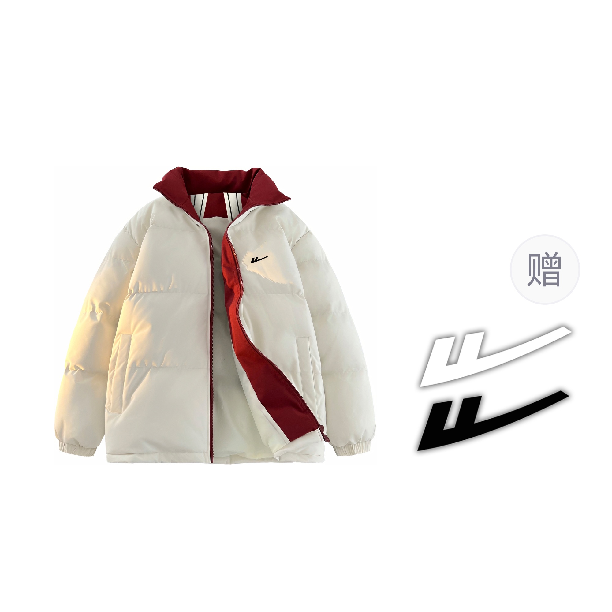 

Пуховик Unisex Stand Collar Thickened WARRIOR, экрю