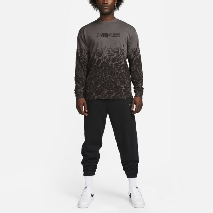Футболка унисекс серая/черная Nike, черный — фото 3