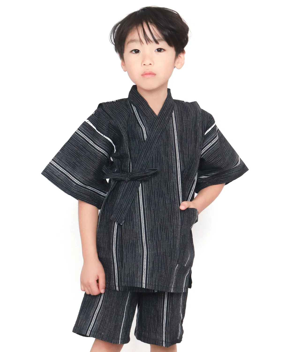Детское кимоно Jinbei из хлопка, чёрный