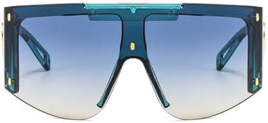 

Мужские солнцезащитные очки-маска для женщин, модные цельные квадратные солнцезащитные очки для мужчин и женщин, большие очки с защитой от УФ-излучения UV400 MTZJH, Blue Blue