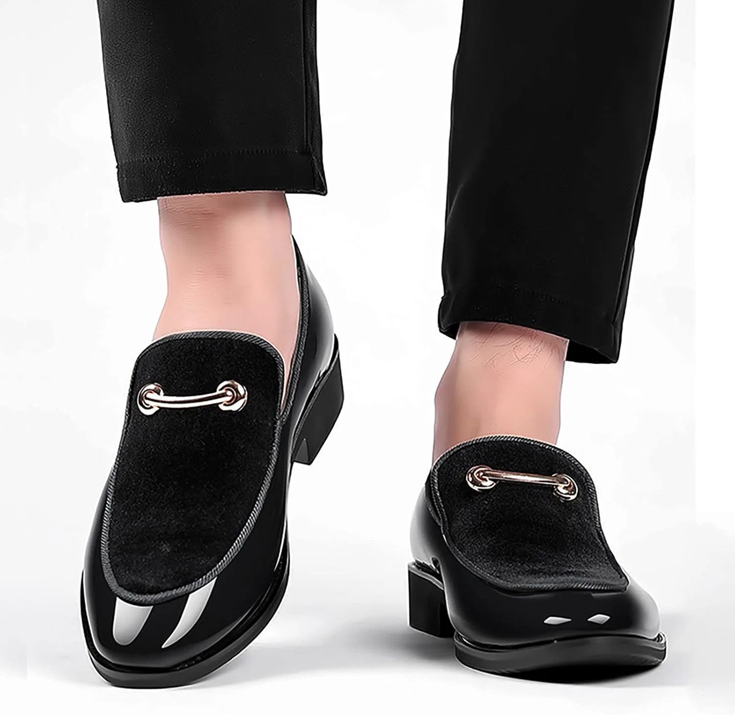 Туфли Herren Slip On Schuhe Größe 10 Britische Casual Koreanische Version Trend Einfarbig Niedrige Absätze Leder Schuhe Schuhe Männer Hohe Tops Leder Generic, Schwarz — фото 4