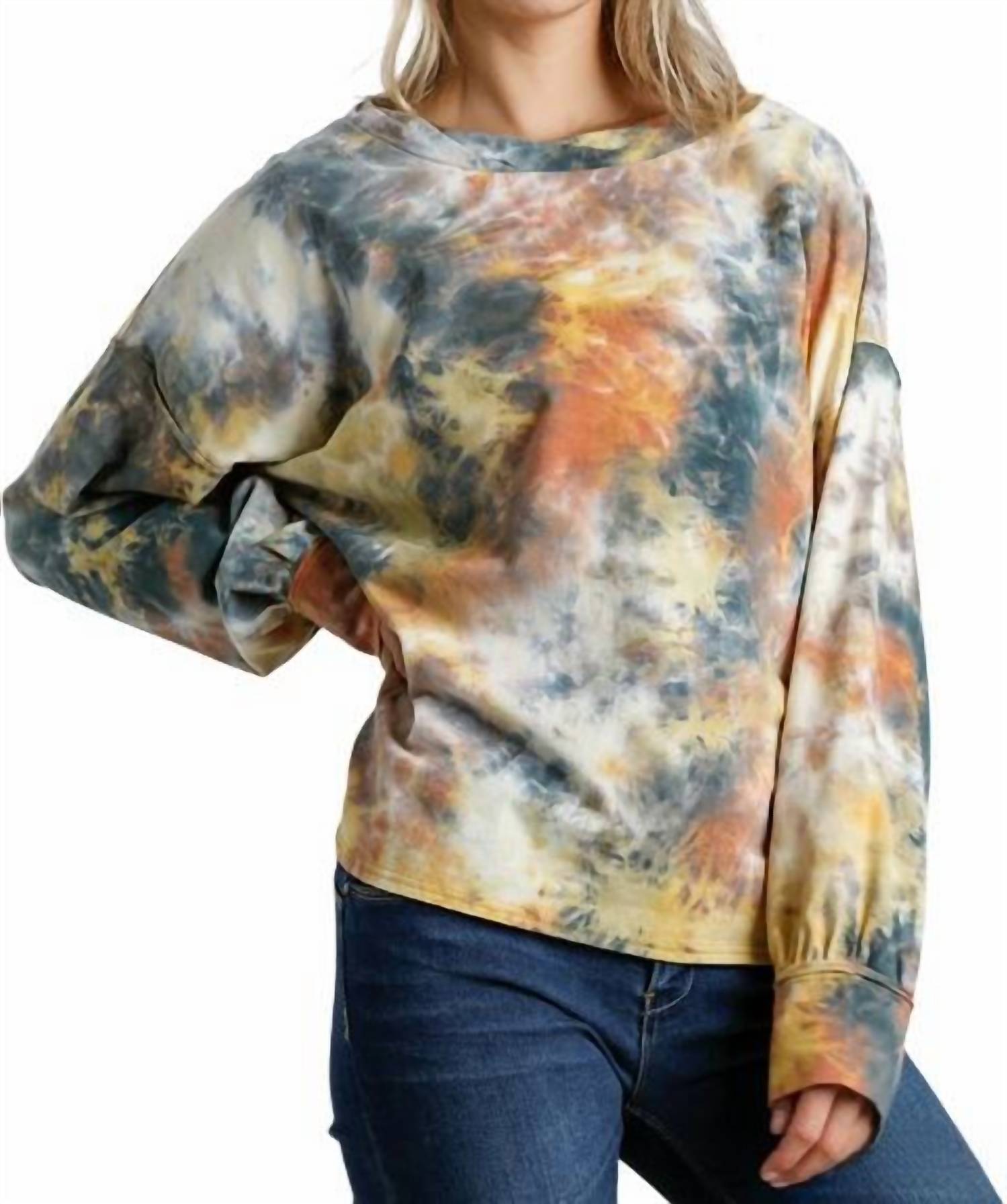 

Топ с воротником-стойкой Tie Dye в тыквенном цвете umgee, цвет pumpkin