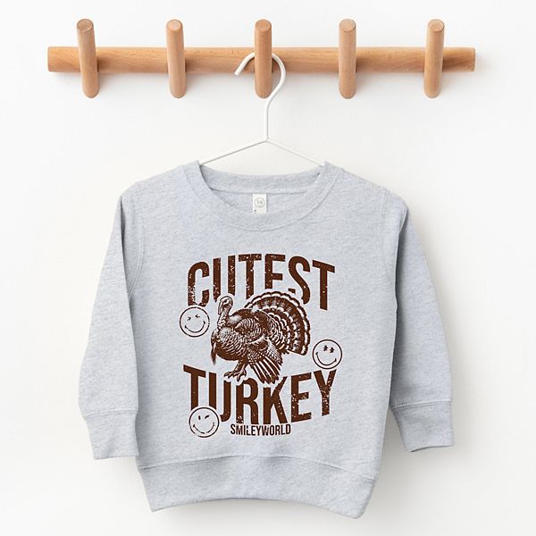 Свитшот с принтом Smileyworld cutest turkey distressed для малышей The Juniper Shop, Natural — фото 2