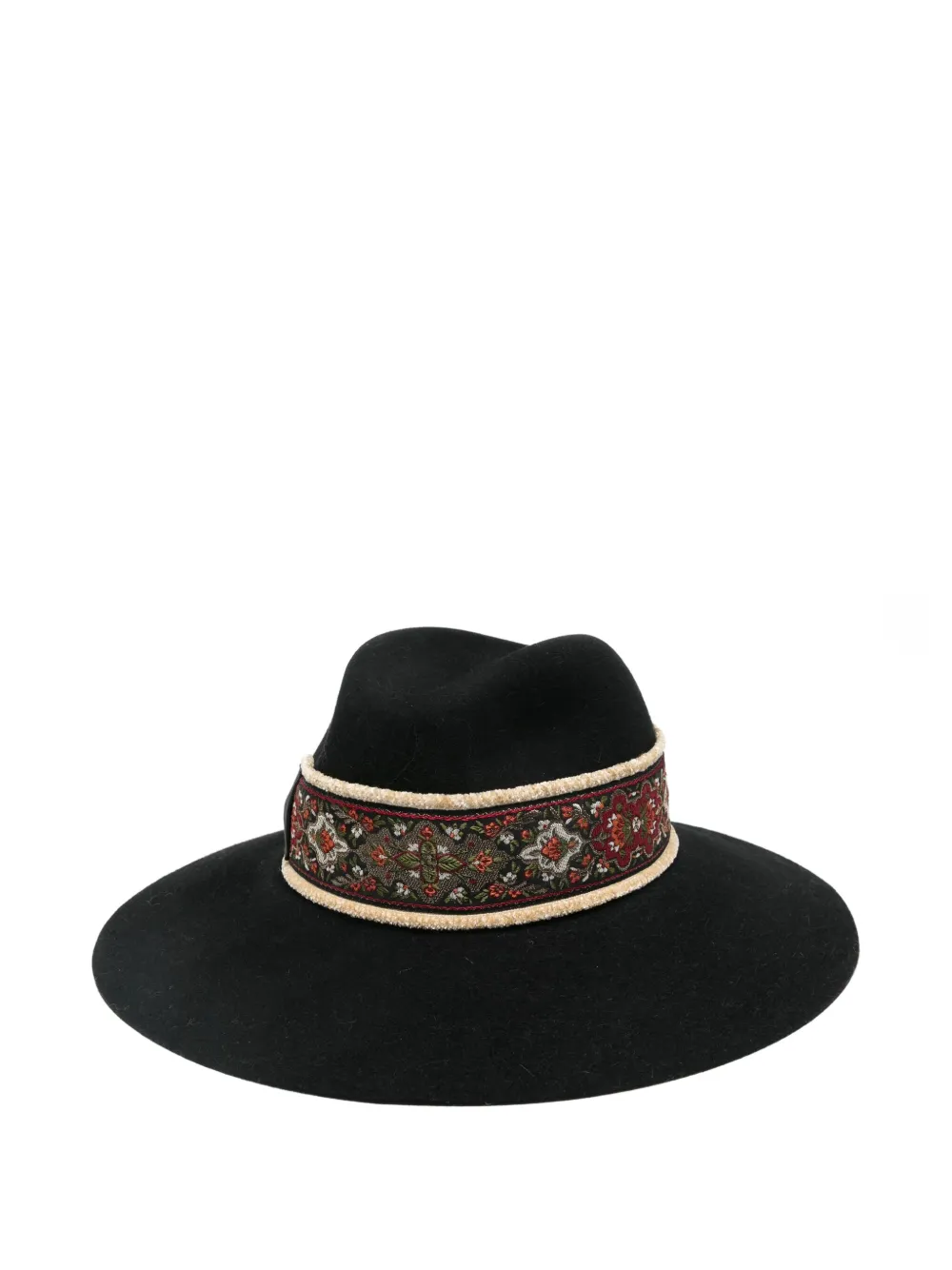 

Шерстяная шляпа Hut с вышивкой Borsalino, черный