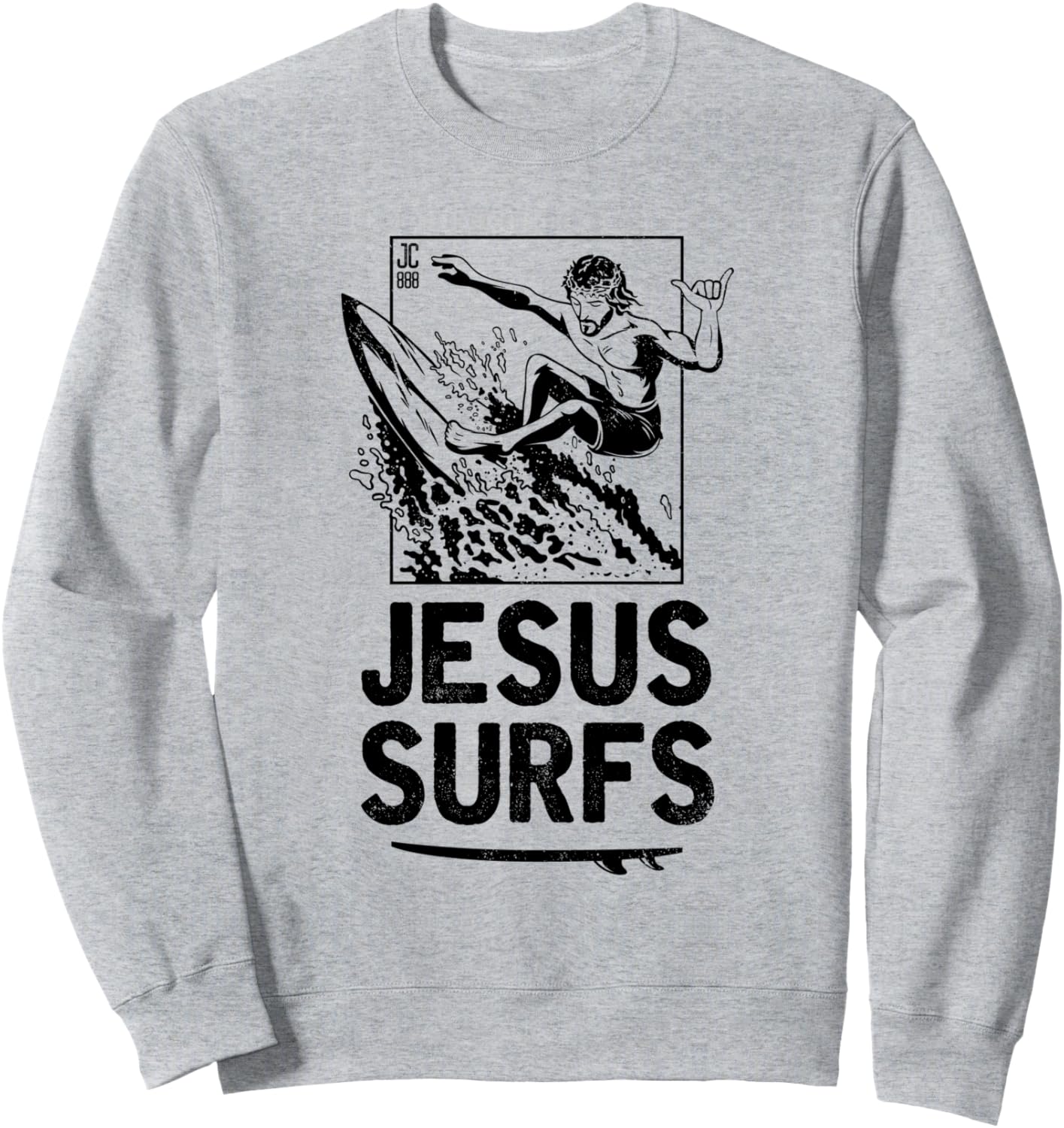 

Толстовка с пародией на серфинг Jesus Surfs, серая Surfing Gifts, Серый, Толстовка с пародией на серфинг Jesus Surfs, серая Surfing Gifts