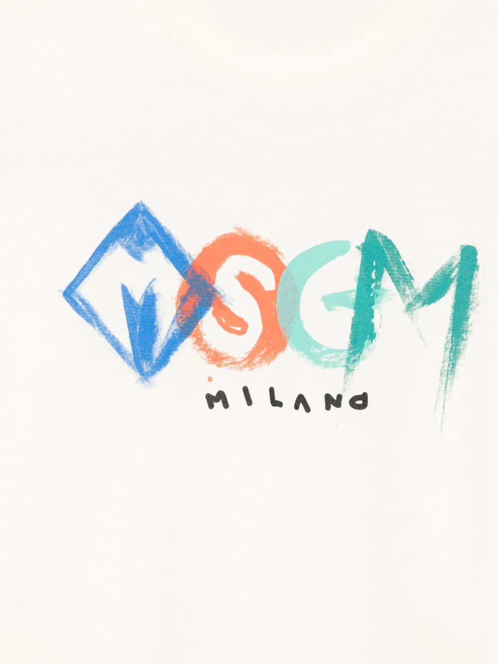 Хлопковая футболка с логотипом MSGM Kids, нейтральный — фото 3