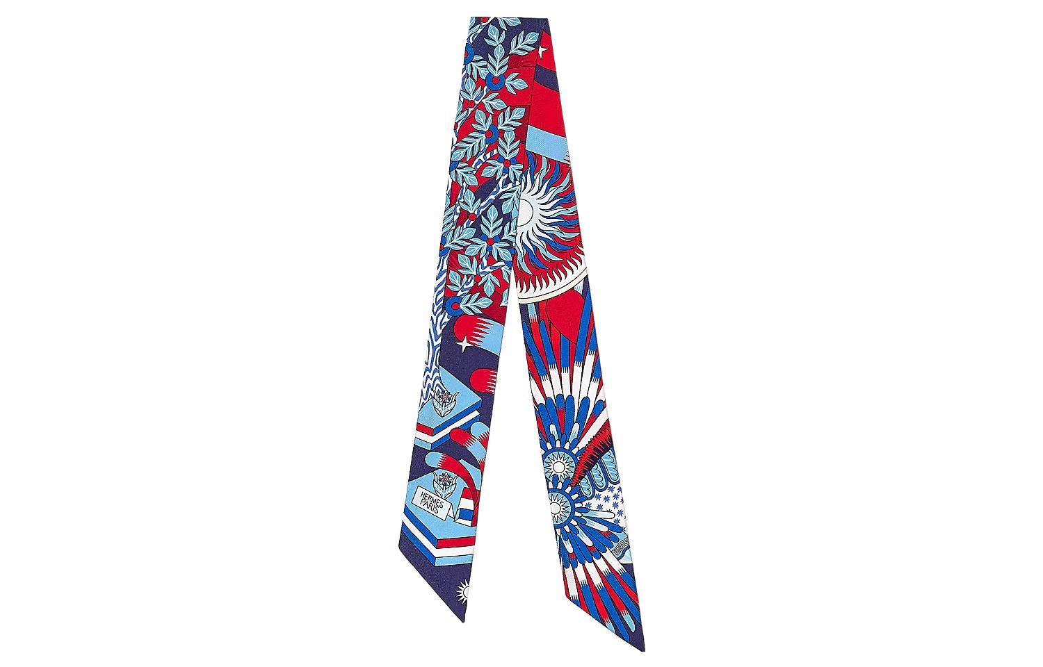 

HERMES Шёлковый платок, Marine Blue/Red/White