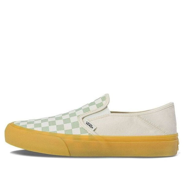 

Кроссовки slip-on casual low tops skateboarding shoes green white Vans, белый