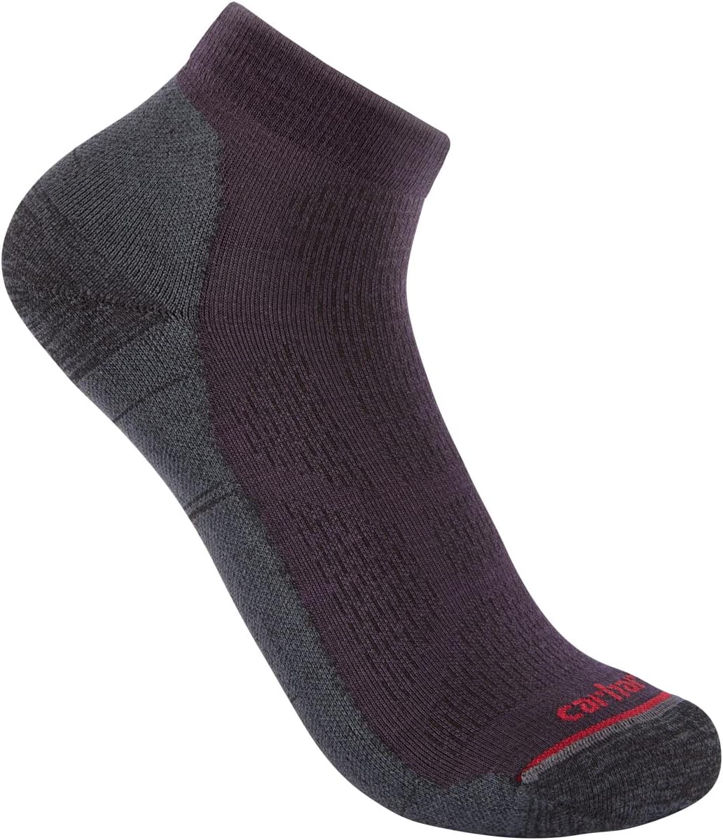 

Carhartt womens Женские легкие носки Low Cut из смеси синтетики и мериносовой шерсти, Purple
